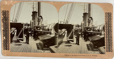 Officier à bord du U.S.S. Raleigh, ca.1890, stéréo Tirage vintage stéréo, légend