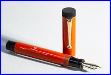 1930s J.Parker Duofold Junior En Corail / Rouge Avec Eef 14k Plume Danemark