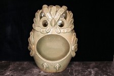 Magnifique déco murale pour plantes ou photophore, fait main, en grés vernissé