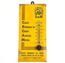 CAM ANCIEN THERMOMÈTRE CAISSE RÉGIONALE CRÉDIT AGRICOLE MUTUEL DU PAS DE CALAIS
