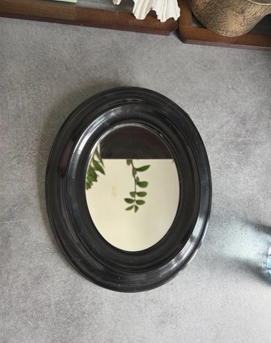 Miroir noir ovale - noir,