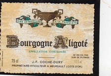 BOURGOGNE ETIQUETTE BOURGOGNE ALIGOTE BLANC  JF COCHE DURY §26/05/2023§