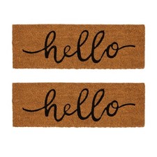 2x Coir Étape Tapis de coco intérieur Bienvenue extérieur tapis 60 x 20cm