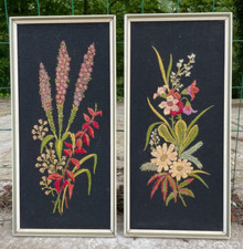 2 Tableaux canevas broderie de