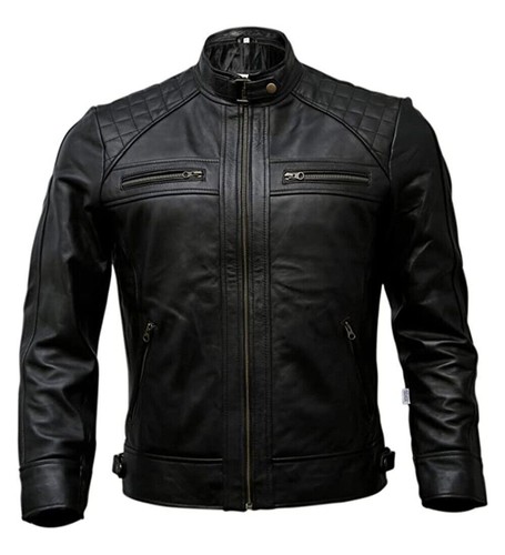 Veste cuir noir pour homme - cuir,