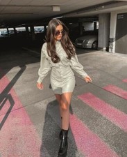 Zara Faux Cuir T-Shirt Dress