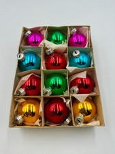 Boite de 12 boules de Noël en verre mercurisé diamètre 50mm Made in GDR