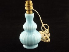Pied de lampe en opaline bleue Chatard