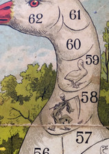 c. 1890 - TRES GRAND PLATEAU ANCIEN DE JEU DE L'OIE - 72 x 50 cm - Léon SAUSSINE