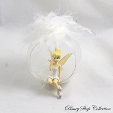 Boule de Noël en verre fée Clochette DISNEYLAND PARIS Peter Pan assise boule