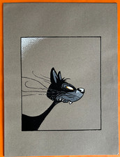 LOISEL SERIGRAPHIE NON SIGNEE CHAT 30 X 40 QUASI NEUVE