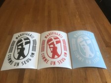 OM - OLYMPIQUE MARSEILLE - COMME UN SEUL OM - STICKER VINYLE- 12  CM PAR 17.5 CM