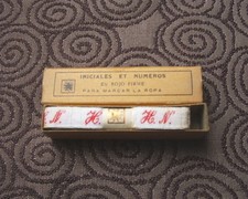 Ancien ruban initiales tissé