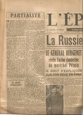 JOURNAL L'EPOQUE DU 9 Aout