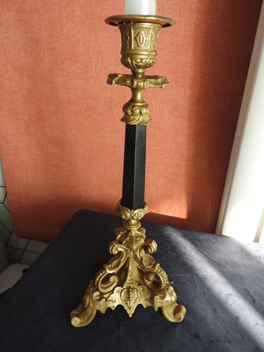 Old bronze candle holder - bronze,