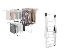 Étendoir à linge pliable 2 niveaux métal stable 31 barres et pinces intégrées