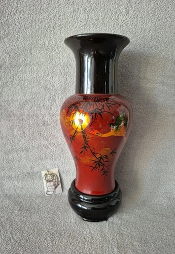 Vase bois vernis - bois, décor