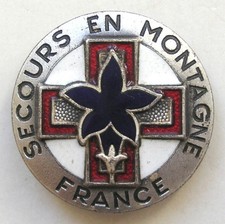 ANCIEN INSIGNE MEDAILLE des SECOURS EN MONTAGNE FRANCE PGHM émail Augis numéroté
