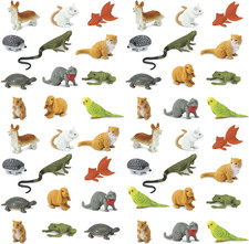 Pets Bulk Bag - Set of Miniature Toy Pet Figurines - 48 Piece Collection for Boy