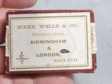 ?? ANTIQUE BOITE 10 PLUMES POUR PORTE PLUME BIRMINGHAM LONDON HINKS WELLS & CO