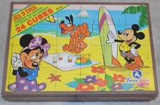 ANCIEN JEU D'EVEIL 24 CUBES REF 24/2 FRANCE JOUETS WALT DISNEY DONALD DAISY