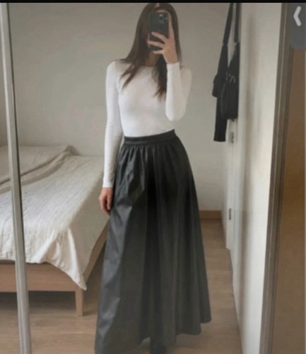 Jupe femme noire maxi évasée