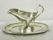 🇫🇷 ANTIQUE SAUCIÈRE MÉTAL ARGENTE ORFÈVRERIE A.CHOCAT BRUXELLES VERSEUSE SAUCE