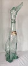 Très grande bouteille carafe italienne lévrier verre 58 cm Rare, Collection 