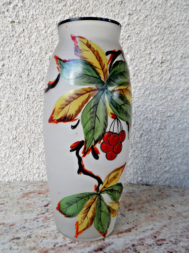 Ancien vase décor floral - ancien,