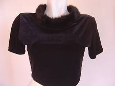 RAVISSANT HAUT COURT VELOURS RAS NOIR TAILLE 38 / 40