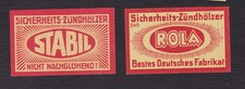 Ancienne étiquette  allumettes  Allemagne  BN122934 Stabil Rola 