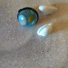 Bague ajustable noire thème marin. cabochon résine époxy incrustation sable pail