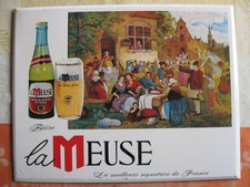 bière la Meuse ,tôle lithographié 37,5 par 29,6 cm(ifamétal Paris) bistrot ,bar