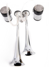 , Loud Sound 129Db 2-Trumpet Compact Air-Horn-Kit, with Dual-Air-Compressors