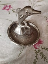 Porte-bagues Dauphin en métal argenté vintage