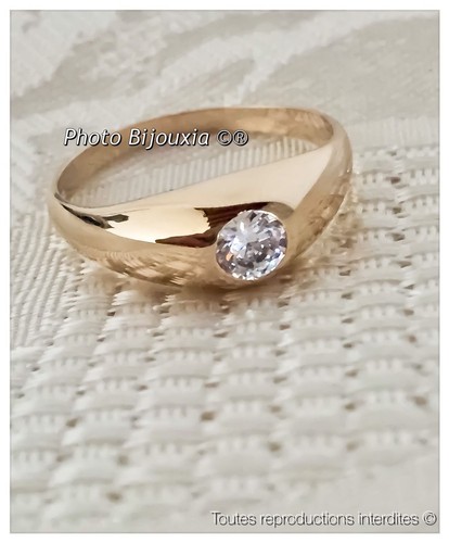 Bague solitaire jonc bombé - bague,