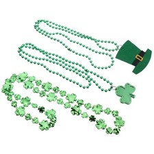  12 pièces collier de perles de jour de Patrick pendentifs verts enfants filles