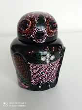 Owl trinket box hand painted - trinket,