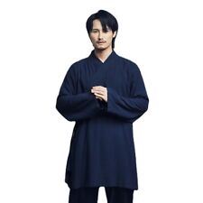 Hommes Chinois Chemise Vintage Lacet Manteau Tang Costume Kung Fu Vêtement Moine
