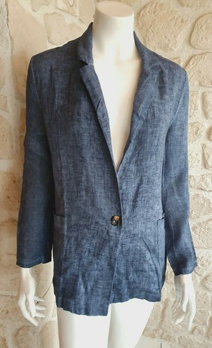 Veste bleue lin - lin, neuve