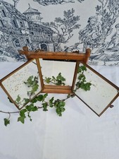 ANCIEN TRIPTYQUE MIROIR DE BARBIER COIFFEUR bambou chinois