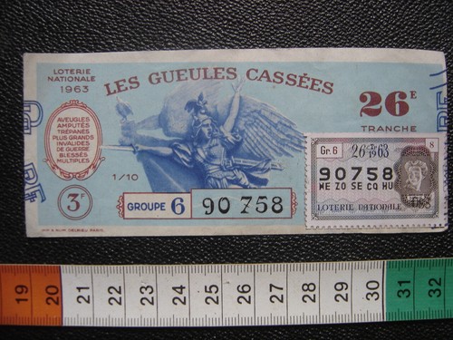 1963 loterie nationale billet - loterie,
