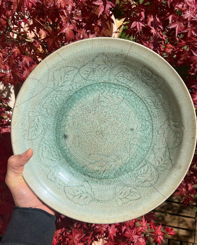 Grand plat céladon yuan - grand,