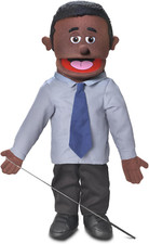 25" Calvin, Black Dad/Businessman, Full Body, Ventriloquist Style Puppet