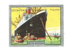 Chromo Bateaux commerce Paquebot Bien 50 x 40 mm 1930's F. POTIN  2 scans