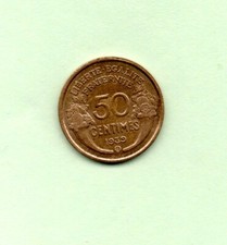 Pièce 50centimes 1939B Morlon Bronze-Alu