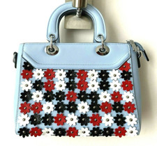 SAC à main BLEU FLEUR ROUGE NOIR BLANC NEUF + Bandoulière Max & Enjoy