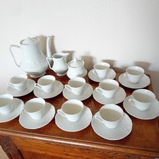 Service à café porcelaine fine de Sologne, modèle Primevère 1980 