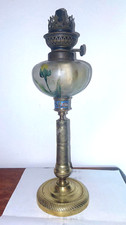 LAMPE ANCIENNE PÉTROLE VERRE