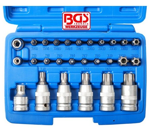 Coffret douilles embouts torx - coffret,